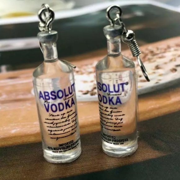 Jewelry - BRAND NEW!! VODKA ABSOLUT BOTTLE EARRINGS!!!! Fun! Party! Night Out! Gag Gift